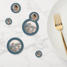 Casamento personalizado com bolinhas douradas e az