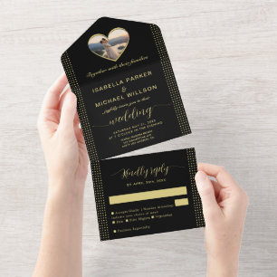 Casamento personalizado com bolinhas douradas e pr