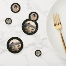 Casamento personalizado com bolinhas douradas e pr