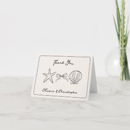 Casamento Personalizado De Praia Obrigado Cartões