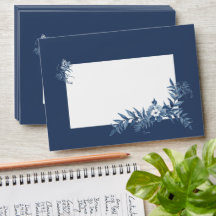 Casamento Personalizado Floral de Cor Azul Escura