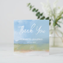 Casamento Pintado com Paisagem Azul - Obrigado