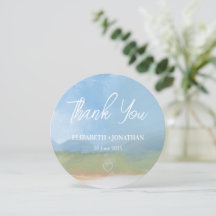 Casamento Pintado com Paisagem Azul - Obrigado