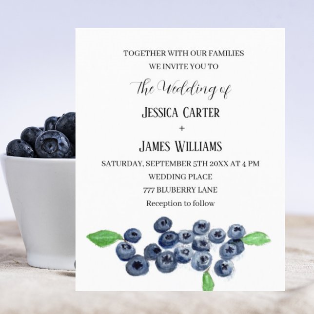 Casamento por Aquarela de Fruta Blueberry (Criador carregado)