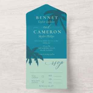 Casamento Praia de Palmeiras Verdes de Teal & Mint