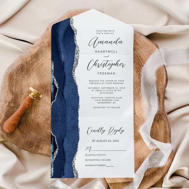 Casamento Prata Azul Ágata Navy (Criador carregado)