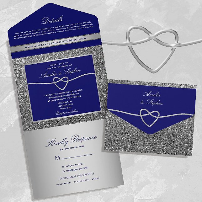 Casamento Prata Chique e Azul Real (Criador carregado)
