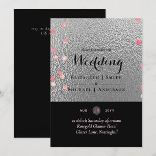 Casamento prateado de Rosegold, Rosa-Rosa-Preto-Pr