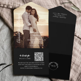 Casamento Preto do Código QR de Foto Moderna