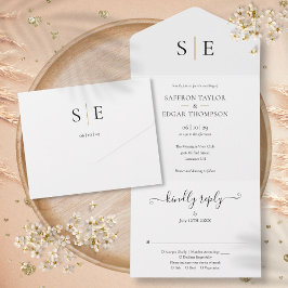 Casamento Preto Dourado Elegante Monograma