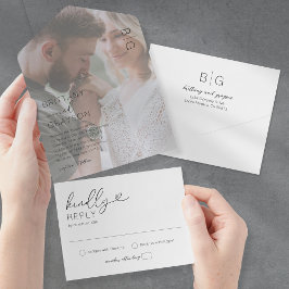 Casamento Preto e Branco com Foto Mínima