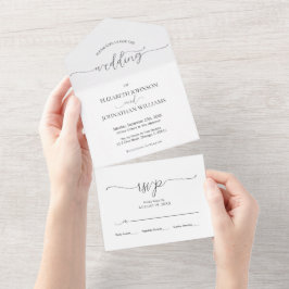 Casamento preto e branco com script mínimo simples