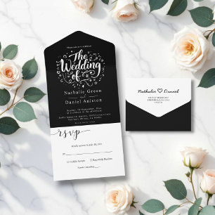 Casamento Preto E Branco Da Moderna Caligrafia