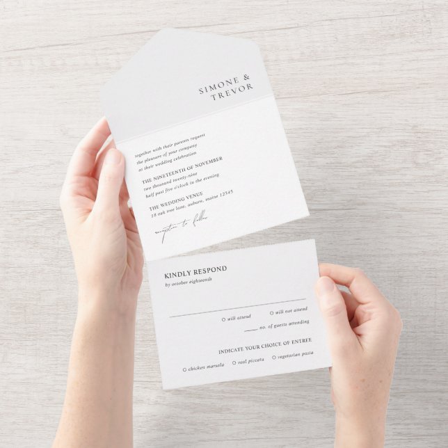 Casamento Preto e Branco Moderno e Limpo (Aba destacável)