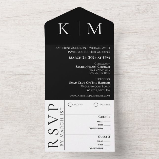 Casamento Preto e Branco-Monograma-Moderno- (Interno)