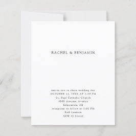 Casamento preto e branco simples e mínimo de orçam