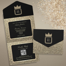 Casamento Preto e Luxo Dourado Brilhante