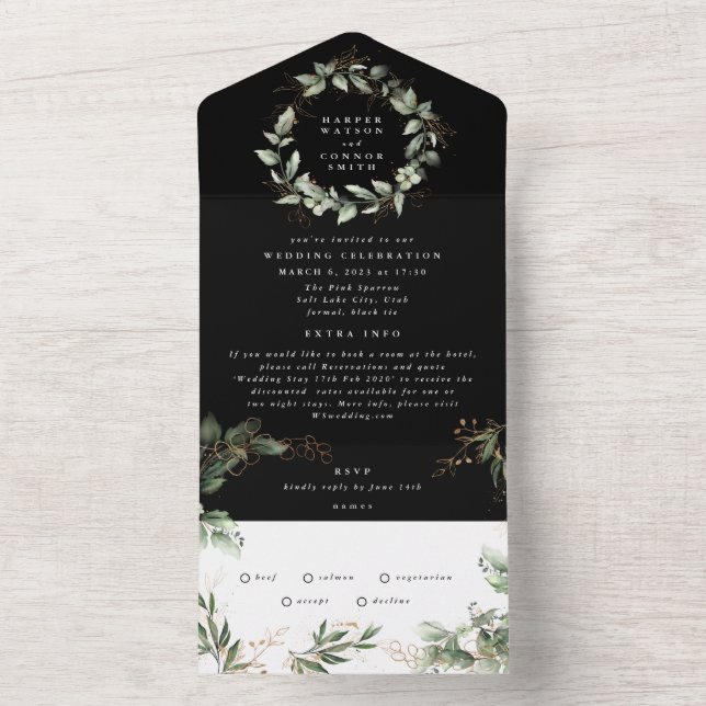 Casamento Preto Eucalyptus Wreath Premium Onyx (Interno)