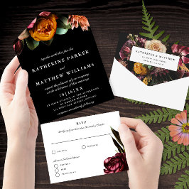Casamento Preto Floral Escuro + Elegante Moody