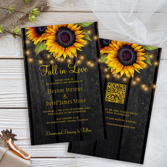 Casamento QR code tudo em um de outono rústico apa (Criador carregado)