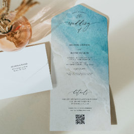 Casamento QR de Destino de Praia de Oceano