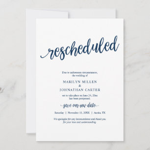 Casamento Reagendado, Azul-marinho, Anúncio