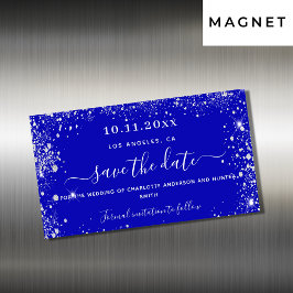 Casamento real de prata azul salve o ímã de data