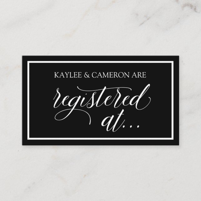 Casamento - Registrado Em Cartões - Preto (Frente)