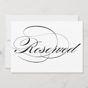 Casamento Reservado com Letra de Caligrafia Preta 