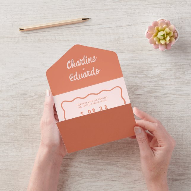 Casamento Retro Cor-de-Rosa e Escrita Manual Verme (Vídeo)