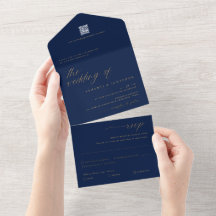 Casamento Romântico Azul Marinho Dourado Escrito D