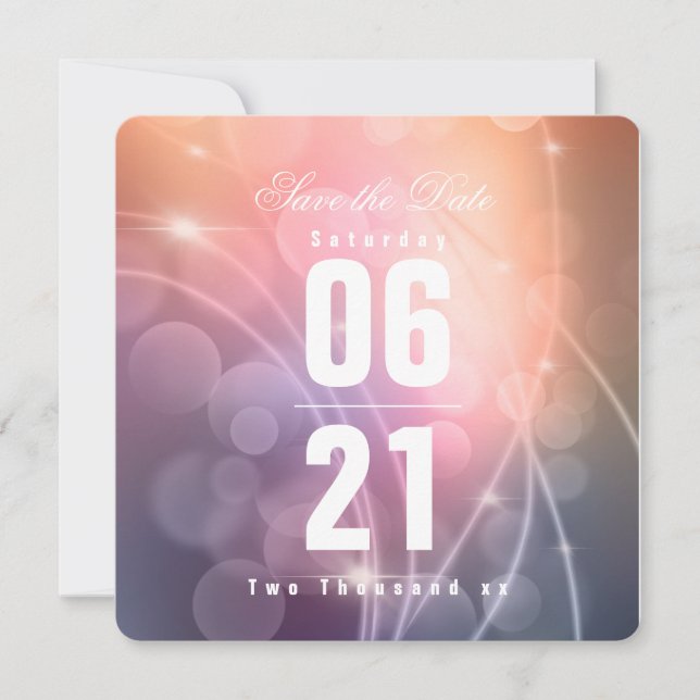 Casamento Romântico de Bokeh Moderno com Cor Sunse (Frente)