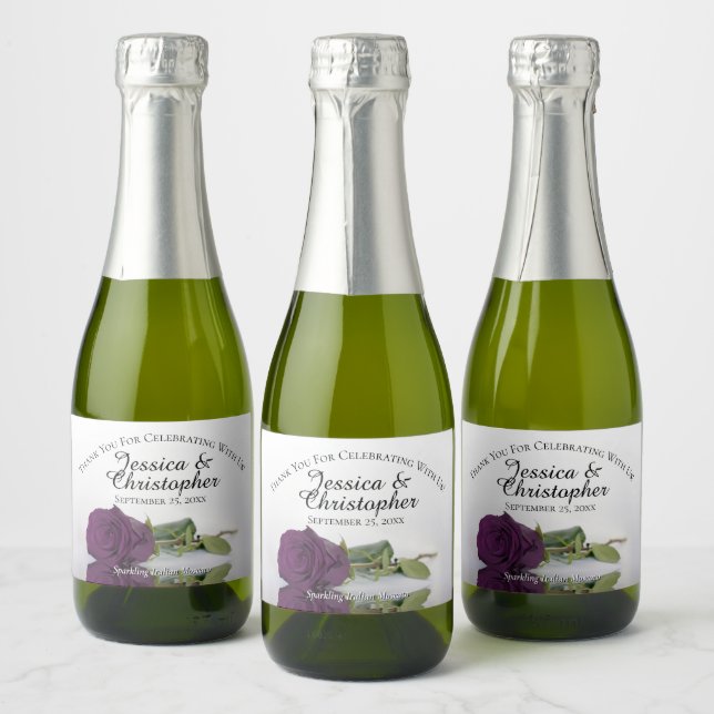 Casamento Romântico de Rosa Roxo de Ameixa Obrigad (Garrafas)