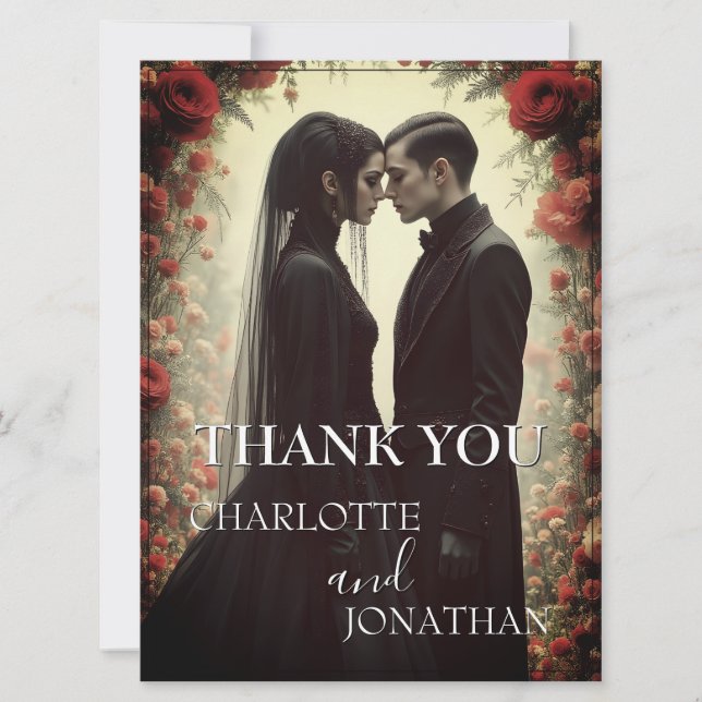 Casamento romântico em Elegância Negra (Frente)