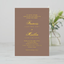 Casamento Romântico Marrom Elegante