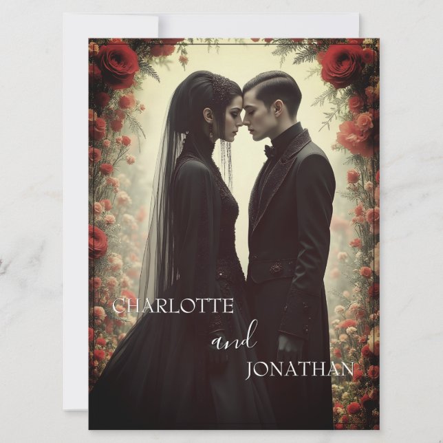 Casamento Romântico na Elegância Preta (Frente)