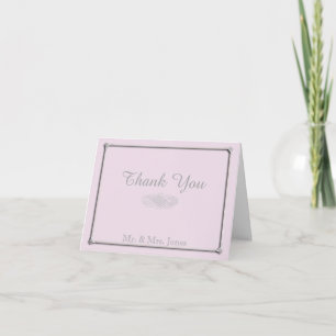 Casamento Romântico Rosa e Cinza: Agradecimento