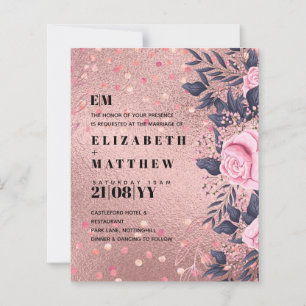 Casamento ROSEGOLD Tendência Metalizado Rosa Azul