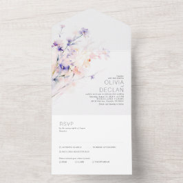 Casamento Roxo das Flores de Água Molhada Elegante