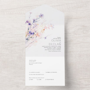 Casamento Roxo das Flores de Água Molhada Elegante