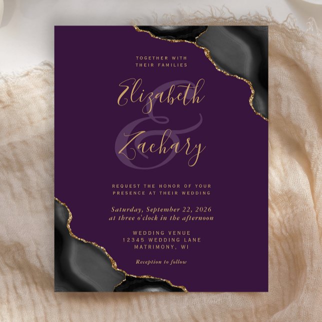 Casamento Roxo de Cantos Pretos de Agato Dourado (Criador carregado)