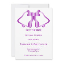 Casamento Roxo Guardar Sinos De Cartão De Data E F