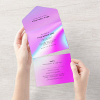 Casamento Roxo Holográfico Moderno Elegante