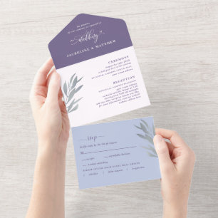 Casamento Roxo Moderno com RSVP Perfurado