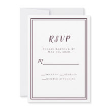 Casamento Roxo Moderno RSVP Casamento Minimalista
