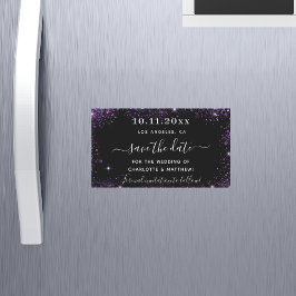 Casamento roxo preto salve o ímã de data