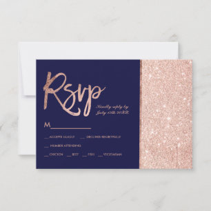 casamento rsvp azul marinho Rosa