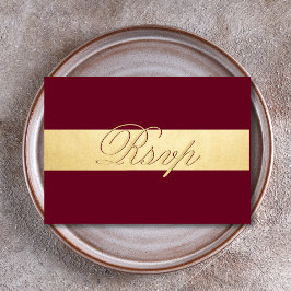 Casamento RSVP Burgundy Outono Elegante Personaliz