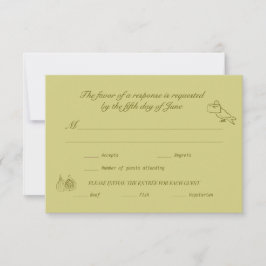 Casamento RSVP Chartreuse Olive Ilustrada