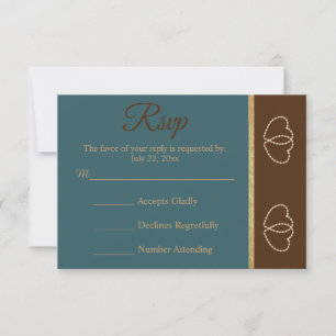 Casamento RSVP Chocolate Castanho e Teal Escuro